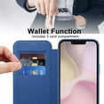 thumbnail image 7 of for iPhone 16e Case, Support Magnetic Wireless Charger, Slim Fit Flip Protective PU Leather Wallet Case with RFID Blocking Card Slot Build-in Len Protector for iPhone 16e, Royalblue, 7 of 7