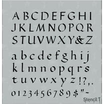 Stencil1 Calligraphy Letter Stencils 1/2" - Letters & Numbers - Mylar Uppercase and Lowercase Alphabet