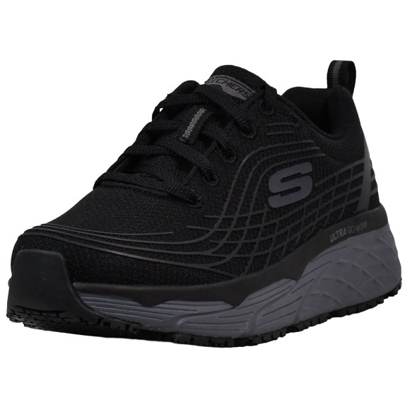 Skechers Max Cushioning Elite Slip-Resistant Womens Non Slip Work Shoes Air-Cooled Memory Foam Ultra Go Work Athletic Footwear