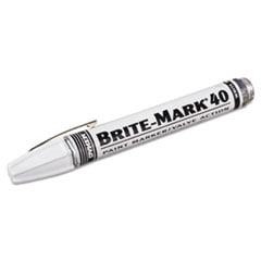 White Bullet Tip - ITW PRO BRANDS 253-40008 BRITE-MARK 40 Paint Marker, Bullet Tip, White