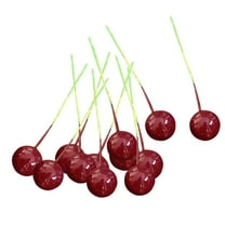 FOLOYORI Artificial Cherry Decoration Faux Fruit Decor Realistic 100 Pcs for Kids