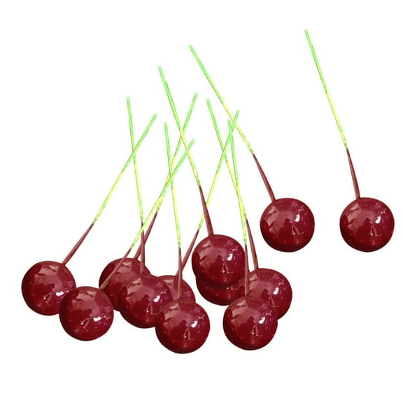 FOLOYORI Artificial Cherry Decoration Faux Fruit Decor Realistic 100 Pcs for Kids