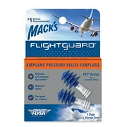 1 Pair Mack's Flightguard Airplane Pressure Relief Ear Discomfort Noise Plugs