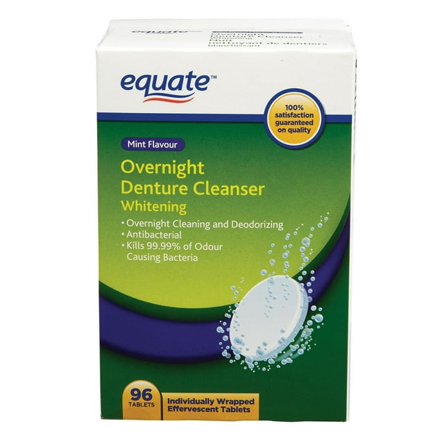 Equate Overnight Denture Cleanser Whitening Mint Flavour