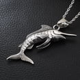 thumbnail image 3 of Punk Vintage Tuna Shape Men's 14K White Gold Pendant Gothic Biker Animal Pendant Necklace Fashion Jewelry Gifts, 3 of 6