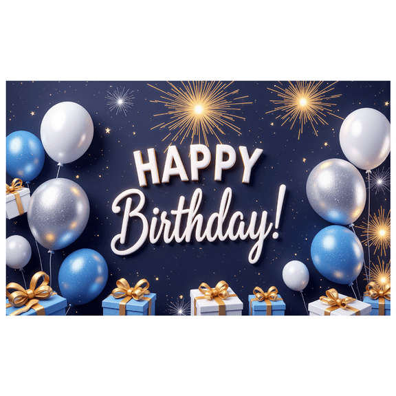 Colorful Balloons Banner Decorative Gift Boxes Party Backdrop Celebration Banner for Birthday Party Indoor Decoration Event Celebration