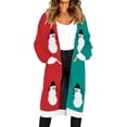 thumbnail image 1 of Women Leopard Print Long Cardigan Open Front Knit Sweater Outwear Coat with Pocket, 1 of 5