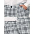 thumbnail image 6 of Unique Bargains Men's Plaid Dress Pants Casual Slim Fit Checkered Business Trousers 38 Gray, 6 of 6