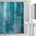 thumbnail image 4 of Teal Blue Fabric Shower Curtain Modern Abstract Art Washable Shower Curtains for Bathroom, Waterproof Bath Curtain with Hooks Home Decor 36x72in, 4 of 8