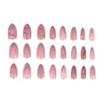 thumbnail image 4 of 24 uñas postizas puntiagudas de cobertura completa, uñas postizas cortas rosas, arte de uñas DIY para mujeres y niñas, 4 of 5