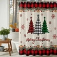 thumbnail image 4 of Red Plaid Christmas Shower Curtain, Vintage Xmas Tree Winter Rustic Waterproof Fabric Shower Curtains with 12 Hooks, Bathroom Curtain Set for Bathroom Accessories Decor, 72 x 78 Inches, 4 of 9