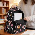 thumbnail image 4 of SCRAWLGOD Black Cat Daisy Floral Print Black Kids Backpack for Girls Boys 17 Inches Large Lightweight School Bag for Primary,Teenage & Elementary Students Bookbag, 4 of 7