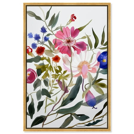 Watery Petals I Canvas Chic Floral Art by Art Remedy Gold Frame 24 x 36