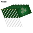 thumbnail image 1 of 100 Pack Drapeaux de la Saint-Patrick Verts & Design Décorations de Fête Célébrations Irlandaises, 1 of 3