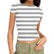 thumbnail image 2 of Xuyuer Print Fitted Pencil Top - Women's Casual Unstructured Round Neck Short Sleeve Shirt Matching Set for Office Chic Ensembles, Dinner Date Nights & Modern Separates Wardrobe Styling, 2 of 5