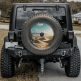 thumbnail image 2 of Lotusprinthandmade Desert Spare Tire Cover With Backup Camera Hole 6 Sizes, wheel cover for spare tire desert, spare tire cover desert, 2 of 8