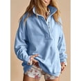 thumbnail image 3 of Sweatshirt for Women Oversized Casual Long Sleeve Button Henley Neck Pullover Tops Outfits Clothes XL, 3 of 9