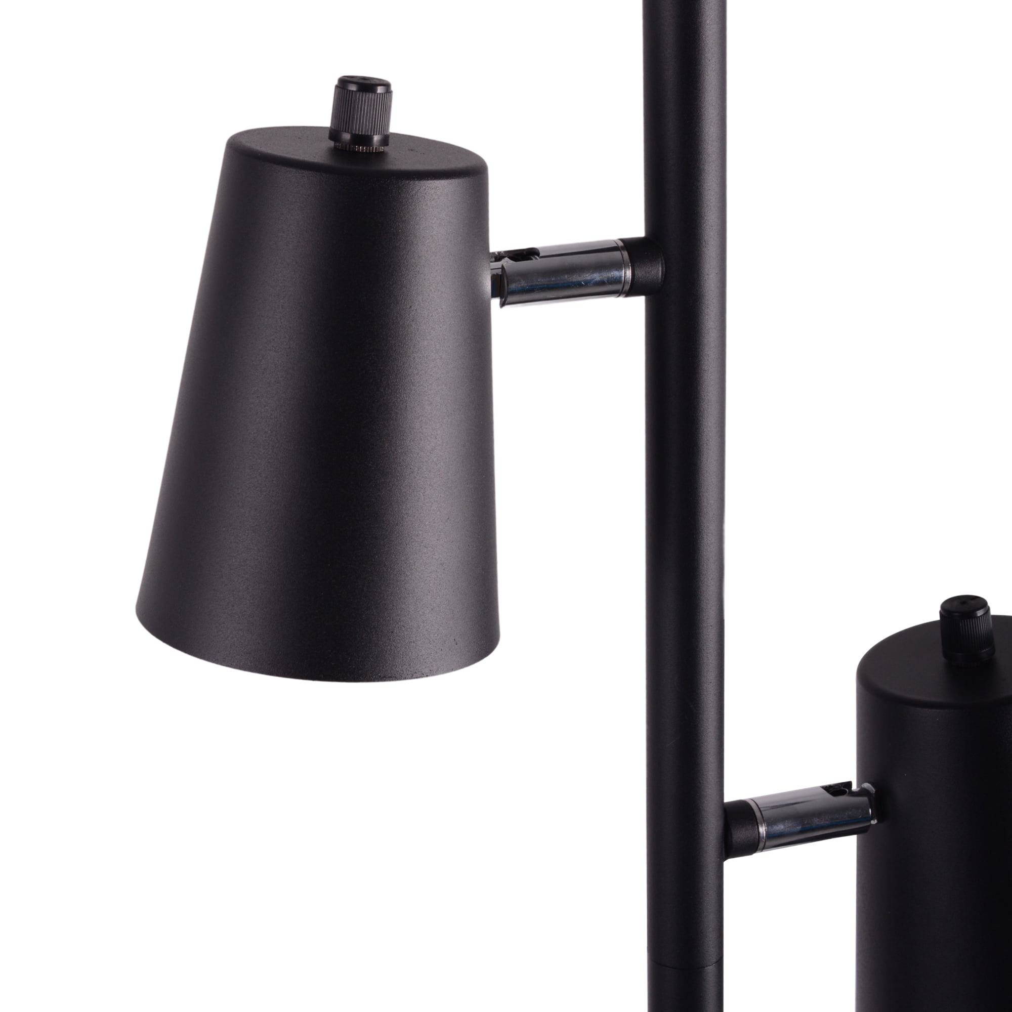 Mainstays LED Floor Lamp, 62.2 in Height, 3 Adjustable Lights, Matte Black Finish, 1-Pack