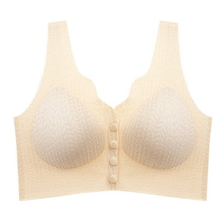 ALLLIST Wireless Women Bras Front Closure White Sleep Solid Soft Bralette Women s Lingerie Size M-3XL