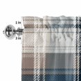 thumbnail image 4 of Blue Brown Plaid Rod Pocket Curtain Valance, Vintage Abstract Stripes Lattice Farmhouse Window Valance for Living Room, Bedroom, Kitchen 42"W x 12"L, 4 of 9
