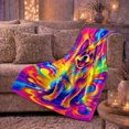 thumbnail image 6 of Vibrant Psychedelic Chihuahua Dog, Playful Pet Portrait Pattern, Warm Flannel Blanket for Living Room and Reading Nook, Dog Lovers Friendship Gift, Pet Lover Home Decor, 6 of 9