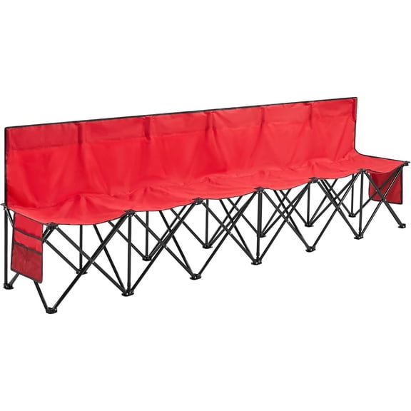 YEXJ Foldable Sideline Bench 600D Oxford Double Layer Fabric,Red
