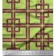 thumbnail image 1 of Soimoi Green Rayon Fabric Square Geometric Printed Craft Fabric by the Yard 42 Inch Wide, 1 of 3