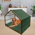 thumbnail image 2 of Money Pet House, Pattern of Dollar on Dark Green Background Monetary Sign of USA, Outdoor & Indoor Portable Dog Kennel with Pillow and Cover, 5 Sizes, Hunter Green Lime Green, by Ambesonne, 2 of 4