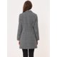 thumbnail image 4 of Elegante abrigo de tweed con solapa con muescas y doble botonadura a cuadros para mujer Negro XL, 4 of 5