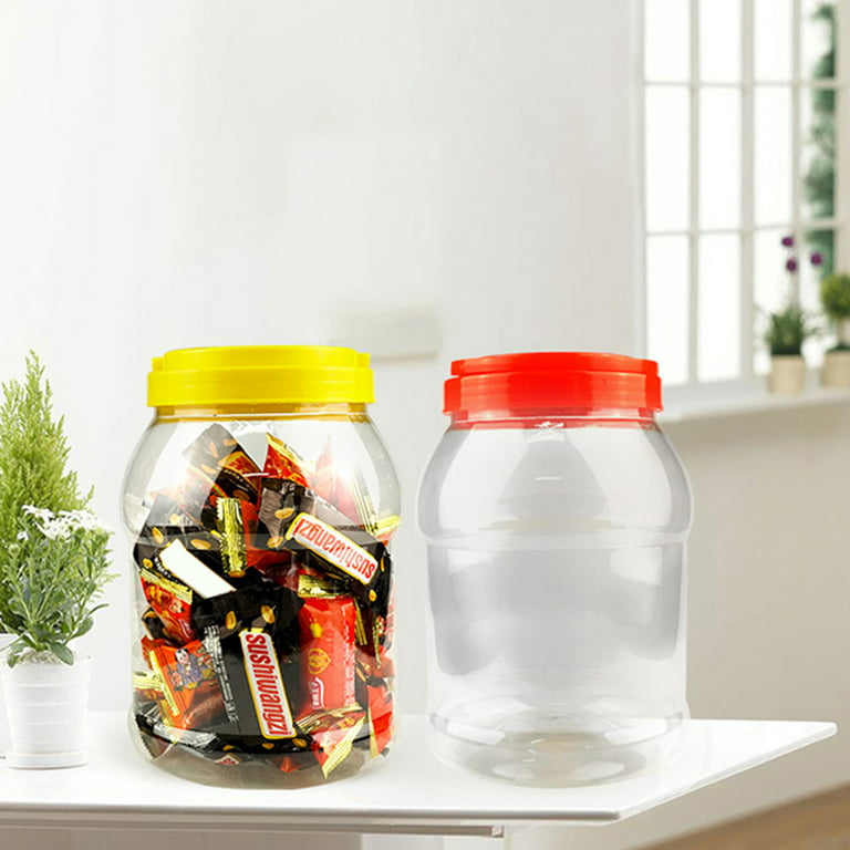 LotFancy 27 Ounce Clear Plastic Jars with Lids, 3 Pack Airtight Food  Storage Containers