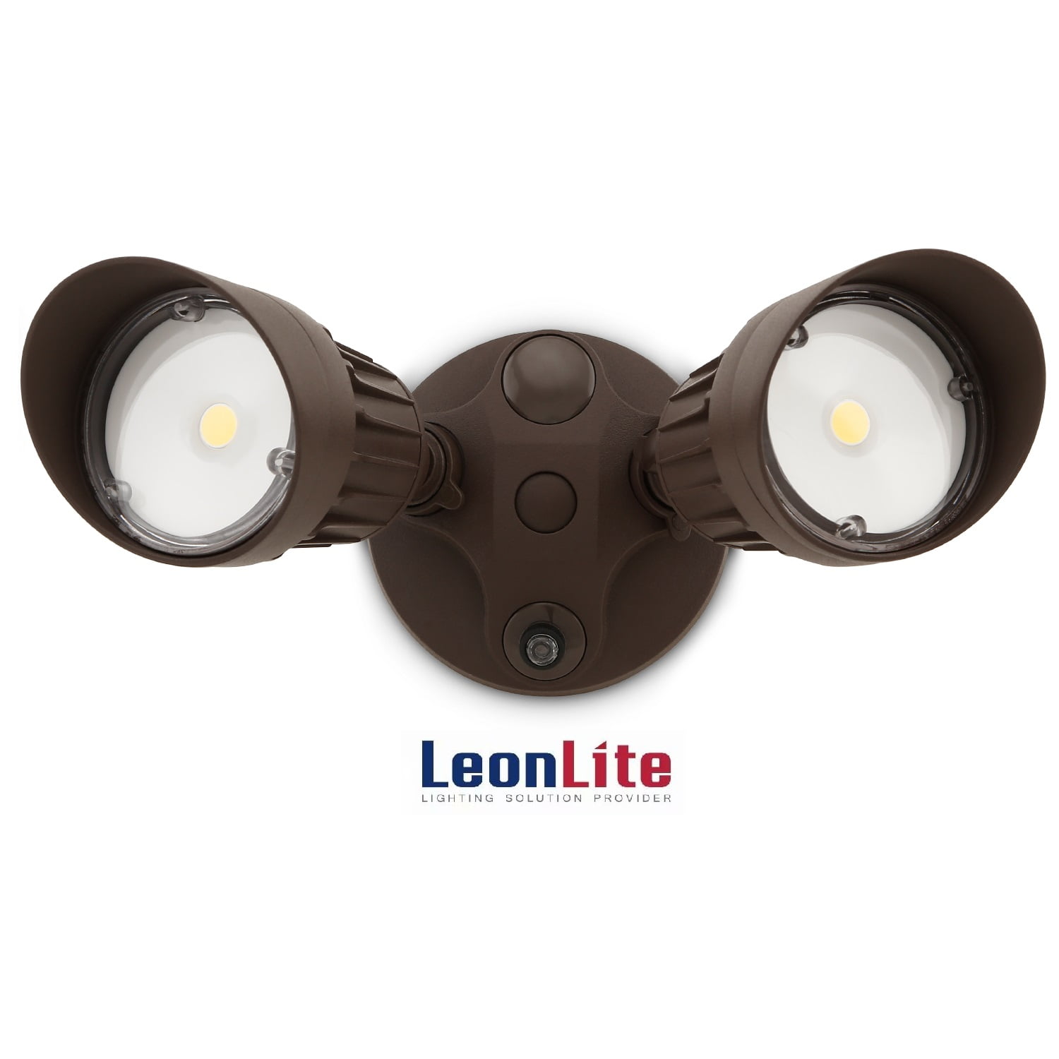 16W Dual-head LED Outdoor Security Light 5000K Daylight-Bronze ETL-Listed 