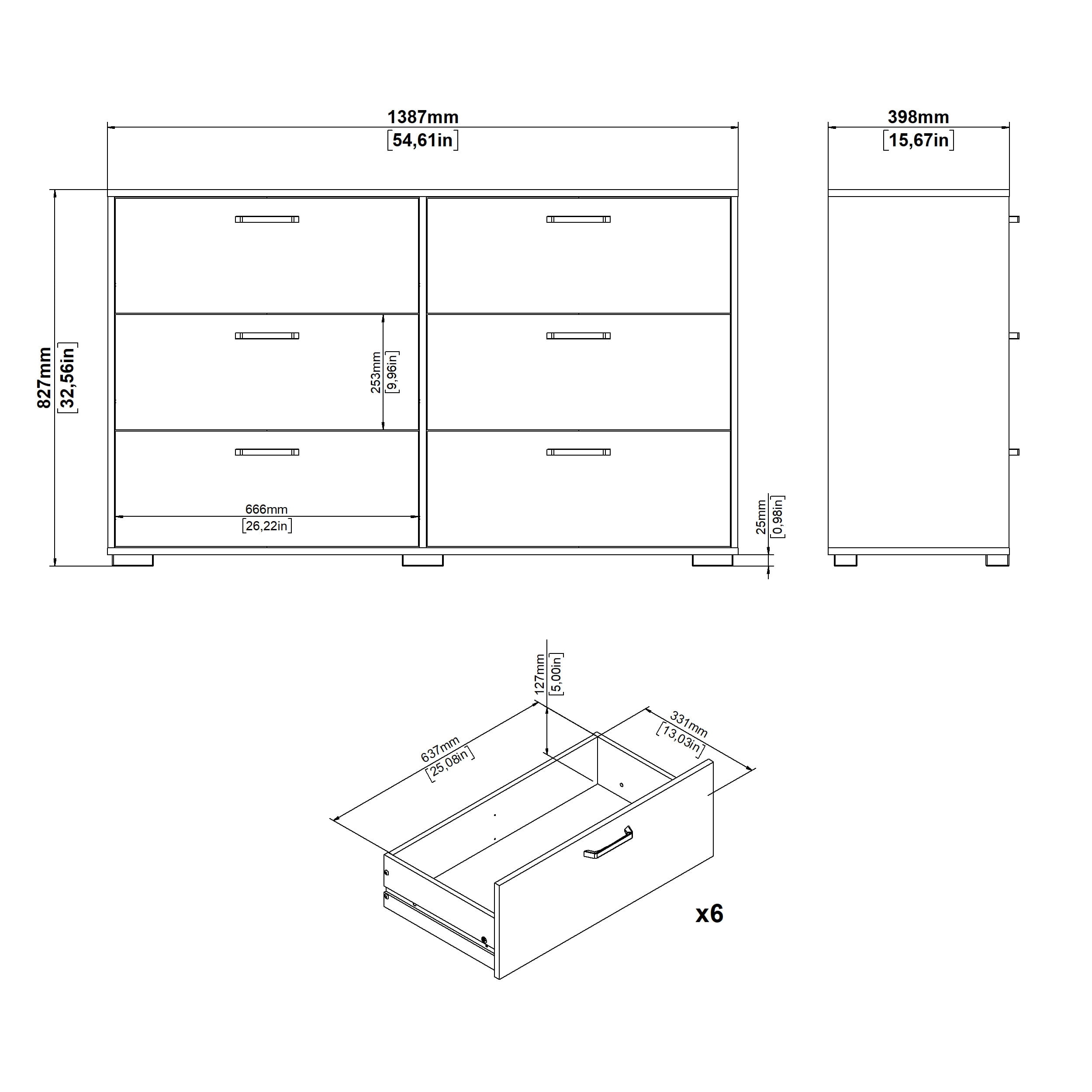 Tvilum Sofia 3-Piece Engineered Wood Bedroom Set in White