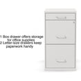 thumbnail image 4 of 3-Drawer Vertical File Cabinet, Letter Size Documents, Lockable & Mobile, 18.9" D x 14.3" W x 26.9" H, White, 4 of 18