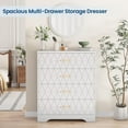 thumbnail image 4 of 4-Drawer Wooden Dresser with Gold Handles, Modern Nightstand & Storage Organizer Cabinet for Bedroom, Bedside, Closet, Living Room, Hallway, Entryway, White, 4 of 6