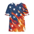 thumbnail image 5 of Xdegoge American Flag Paint Splatter Graphic T Shirt for Women Short Sleeve Striped Crewneck Casual Loose Independence Day Patriotic Event Summer Vacation Shirts Tops, 5 of 6