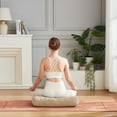 thumbnail image 3 of Yoga Meditation Cushion, 25" x 12" Rectangular Bolster with Removable Cover - Beige, 3 of 6