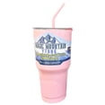 thumbnail image 1 of Botella aislada con pajita de agua de 30 oz con taza térmica para viajes al aire libre rosa, 1 of 9