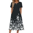 thumbnail image 2 of Fantaslook Summer Short Sleeve Midi Dresses for Women Casual Floral T Shirt Dresses Flowy Beach Sundress with Pockets, 2 of 8