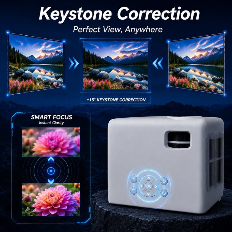 Groview 1080P Mini Projector with 5G WiFi and Bluetooth, 240 ANSI