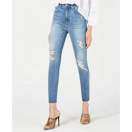 Kendall + Kylie Women's Ripped Ankle Jeans Blue Size 25