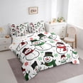 thumbnail image 3 of Manfei Cute Snowman Bedding Comforter Set 7 Pieces for Kids Boys Girls, Winter Snowflakes King Bedding Sets, Merry Xmas Christmas Bed Sheets, Luxury Bedroom Decor, 3 of 7