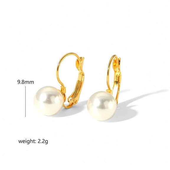 18K Karat Gold Plated Earrings for Women Vintage Pearl Earrings Stainless Steel Earrings Jewelry for Her Birthday Gifts