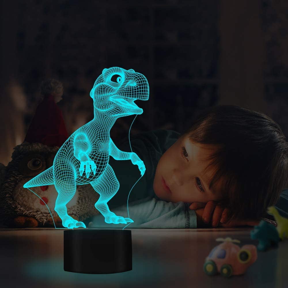 Dinosaur T-Rex 3-D Optical Illusion LED Desk Table Night Lamp 