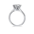 thumbnail image 3 of 3 Carat Round Cut Moissanite Engagement Ring,Double Row Simulated Diamond Band Ring In 925 Sterling Silver, 3 of 3