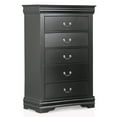 thumbnail image 2 of Furniture of America Vrai 5-Drawer Solid Wood Black Chest, 2 of 9