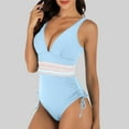 thumbnail image 1 of Traje de baño de una pieza para mujer, conjuntos de bikini para mujer, bikini liso sin espalda, traje de baño de dos piezas con vendaje, conjunto de ropa de playa para mujer, 1 of 4
