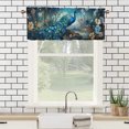 thumbnail image 3 of Peacock Thermal Insulated Window Curtain Valance Vintage Blue Peacock Feather Beautiful Bird Flowers Rod Pocket Valances for Bedroom Living Room Dining Room 54 by 18 in, 1 Panel, 3 of 6