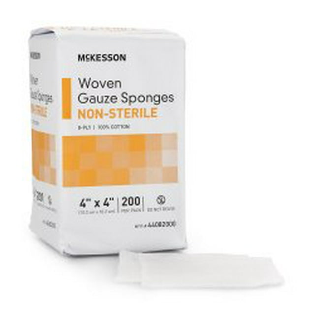 McKesson Éponge, Gaze 8 Plis N/d 4"X4" (Lot de 200)