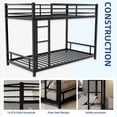 thumbnail image 5 of Bellemave Metal Bunk Beds Twin Over Twin Size, Heavy Duty Bunk Bed with Safety Guardrail, Floor Bunk Bed for Teens Adults, Black, 5 of 9