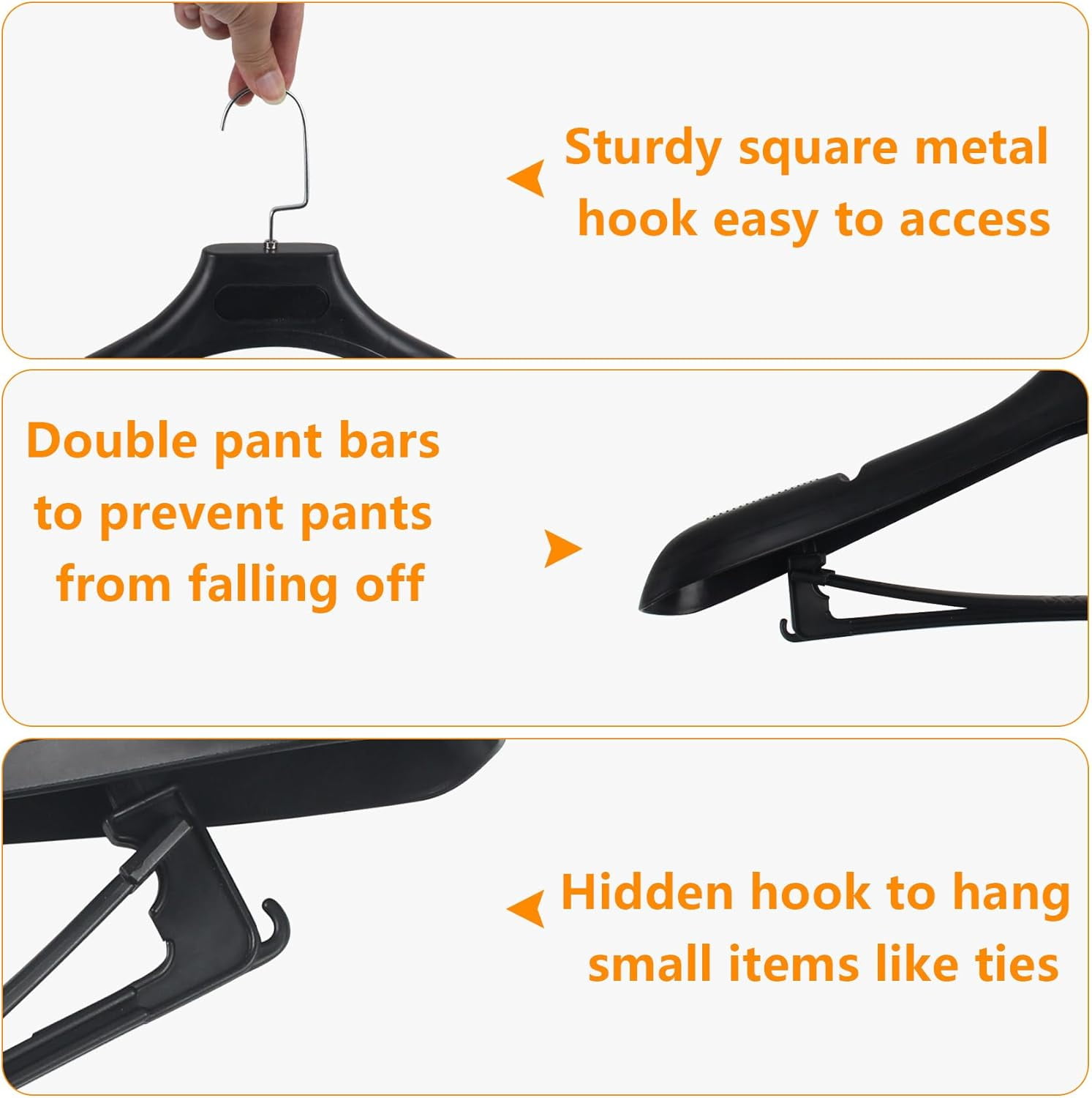 Suit Hangers for Men 10 Pack, Pink Coat Hangers Extra Wide Non Slip Width 17.7", Plastic with Pants Bar & Metal Hook